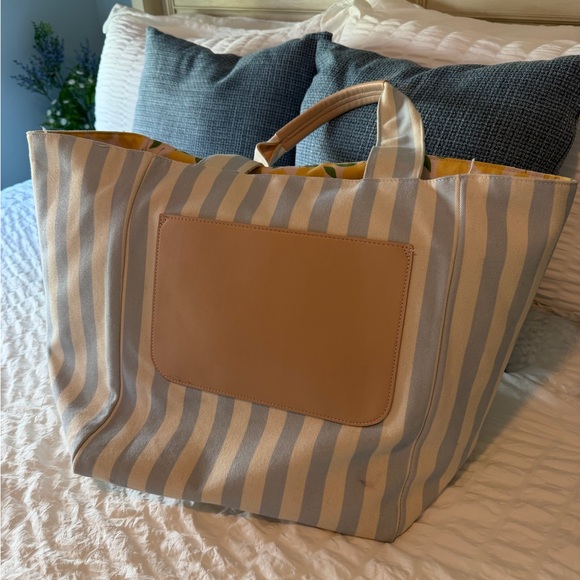 Poppy & Peonies Amalfi Stripe Beach Bound Tote - Picture 2 of 7